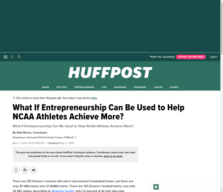 What If Entrepreneurship Can Help NCAA Athletes?